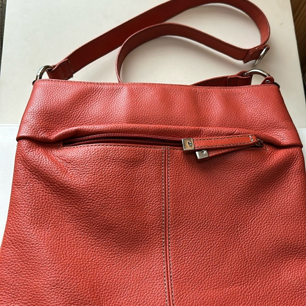 Tignanello Orange Shoulder Bag.  EUC.  100% Genuine Leather. Beautiful design.